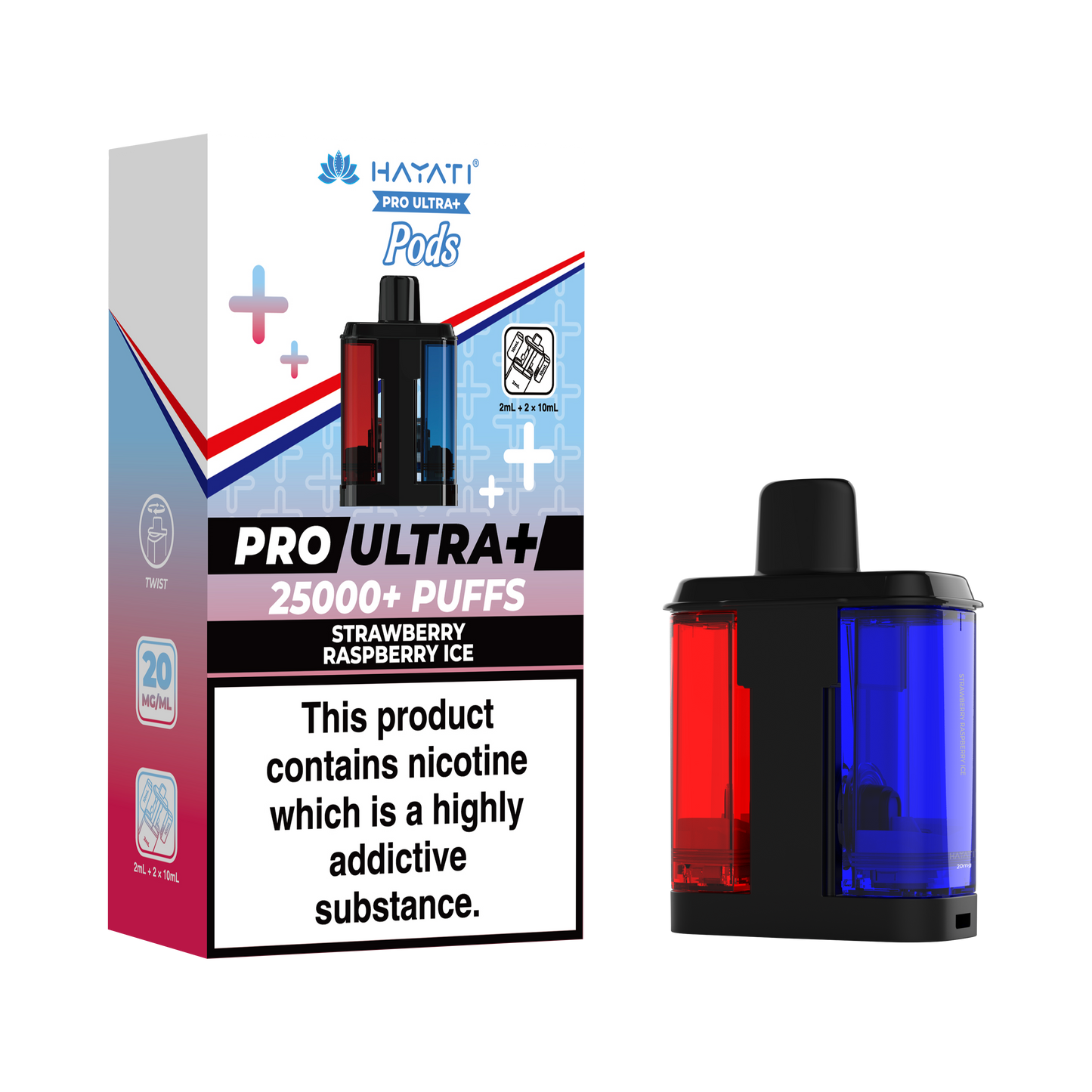 Hayati Pro Ultra+ 25K Replacement Prefilled Pods - Strawberry Raspberry Ice