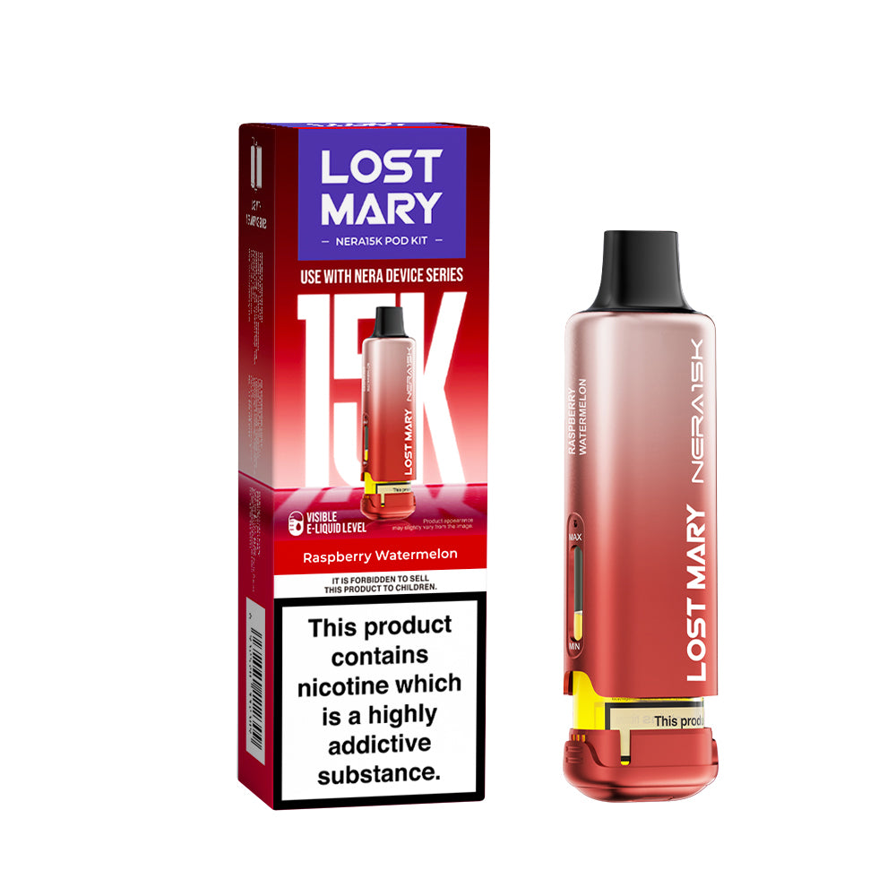 Raspberry Watermelon Flavour Lost Mary Nera 15K Replacement Prefilled Pod