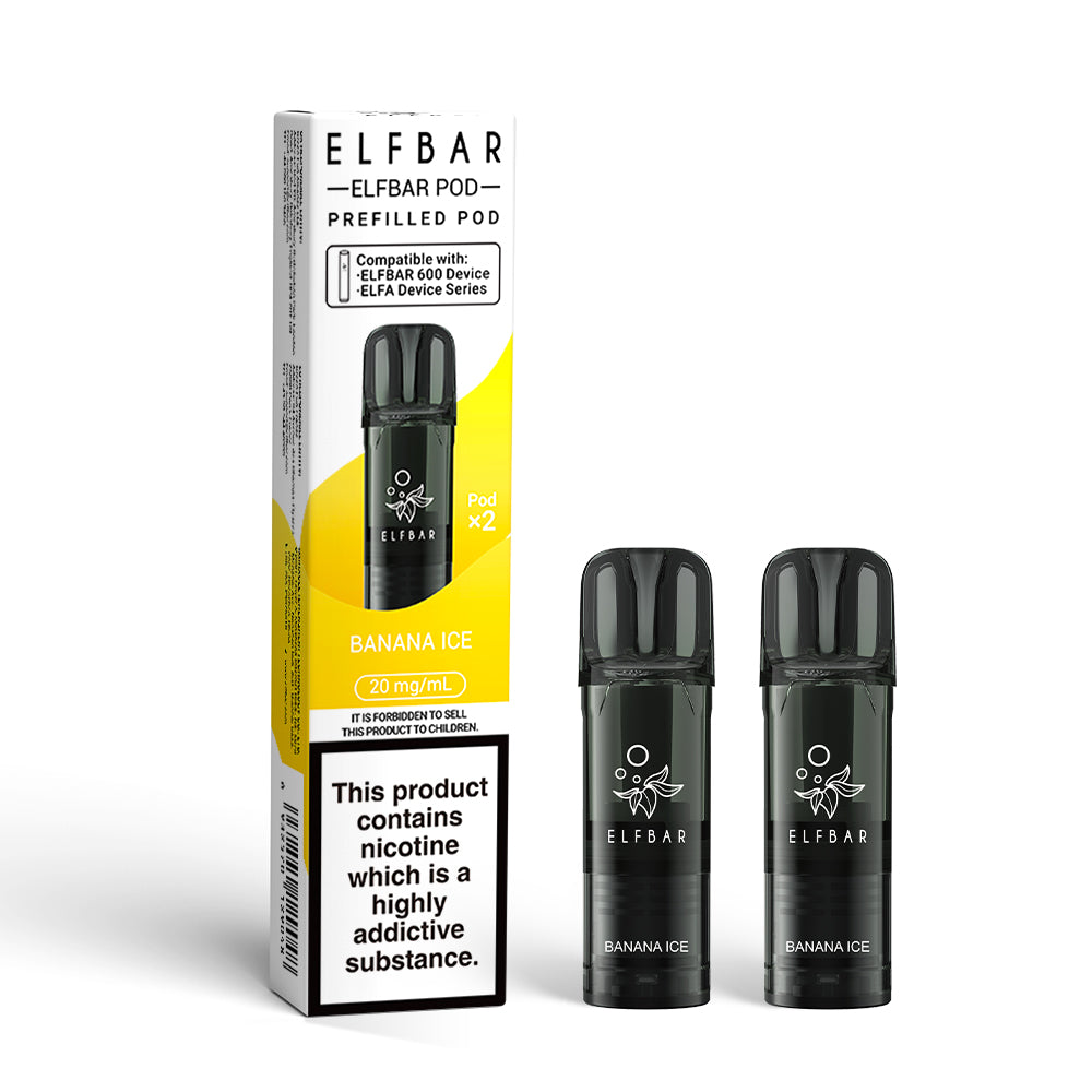 Elf Bar 600 Replacement Prefilled Pods - Banana Ice
