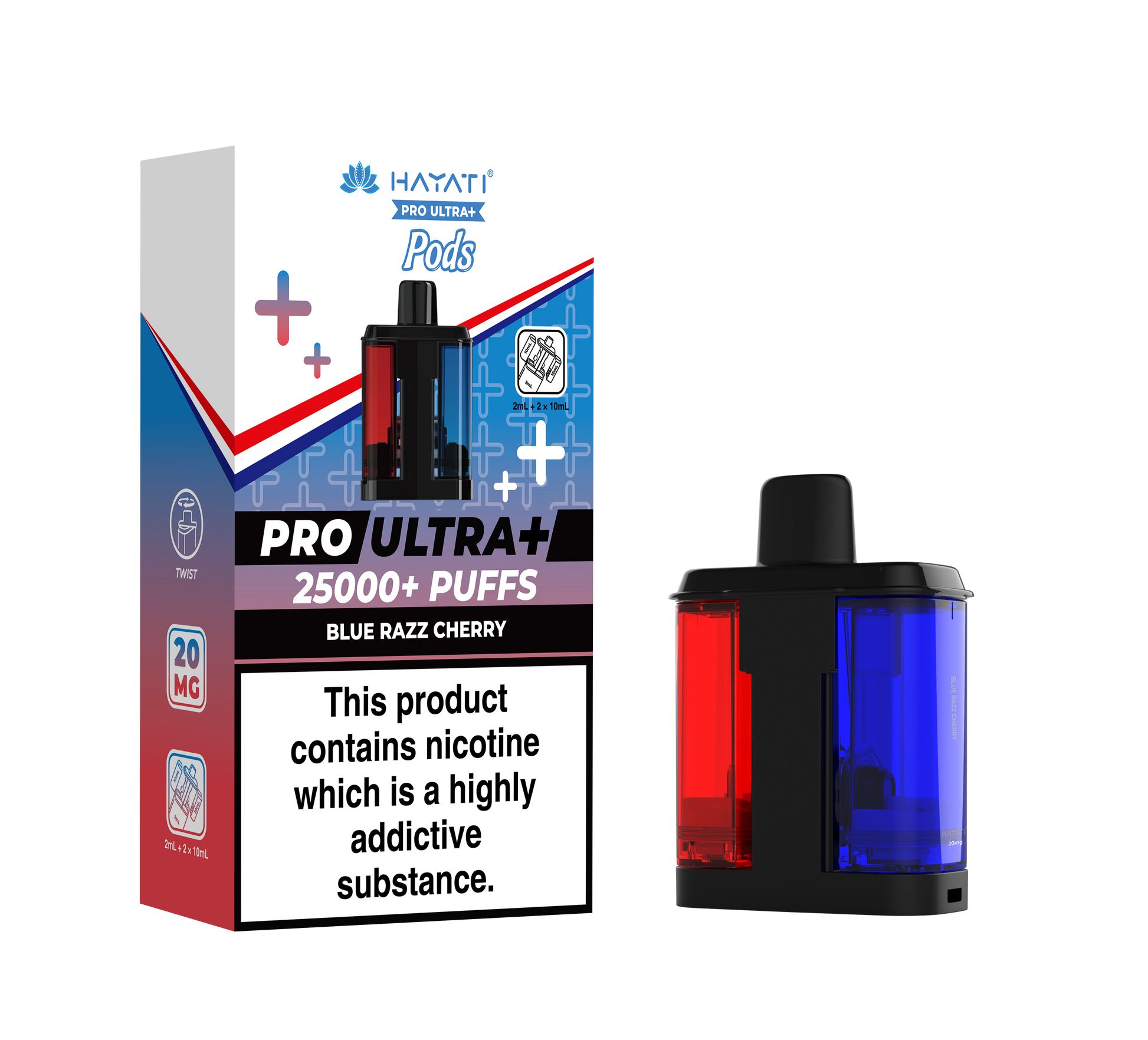 Hayati Pro Ultra+ 25K Replacement Prefilled Pods - Blue Razz Cherry