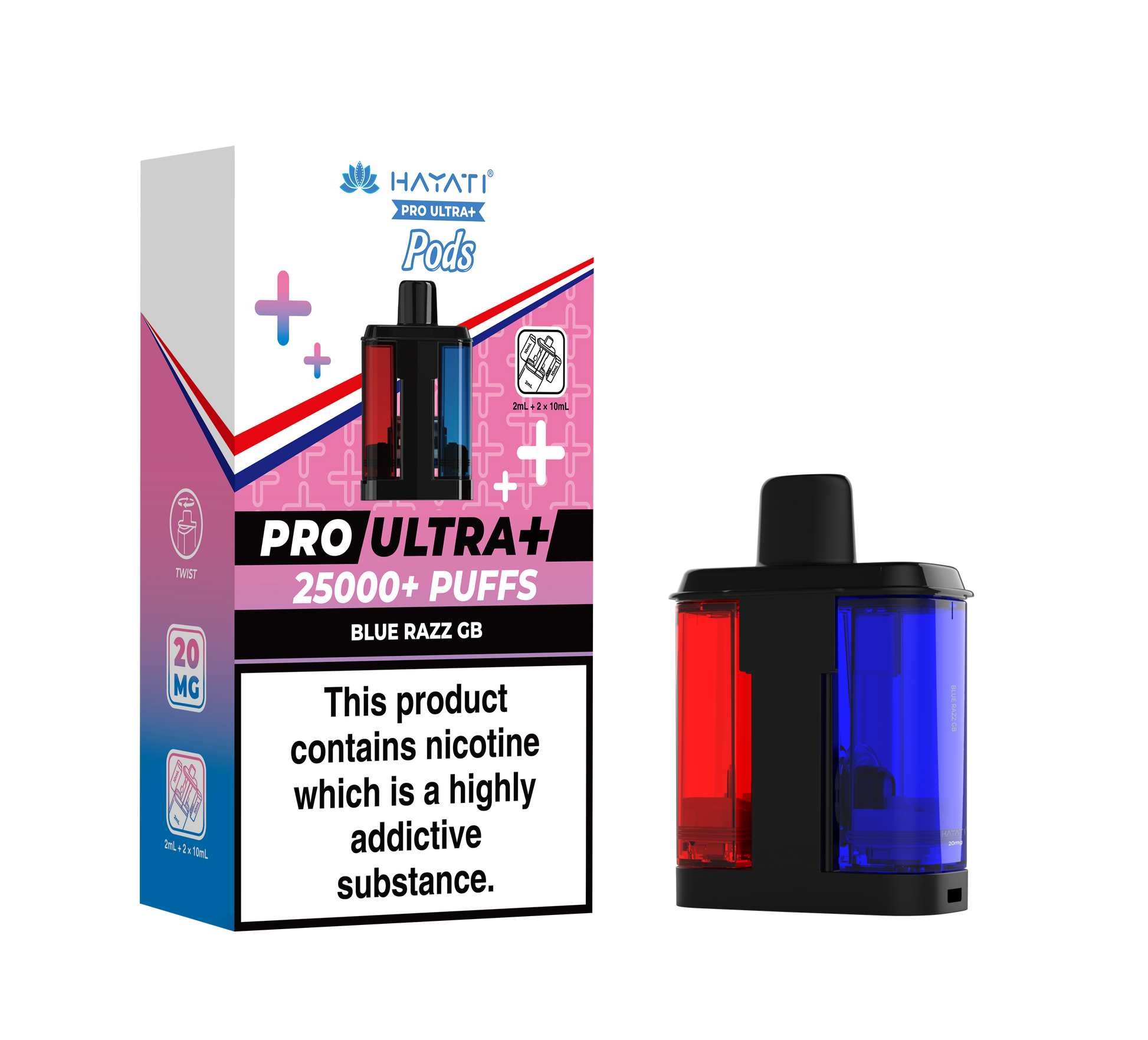 Hayati Pro Ultra+ 25K Replacement Prefilled Pods - Blue Razz GB 