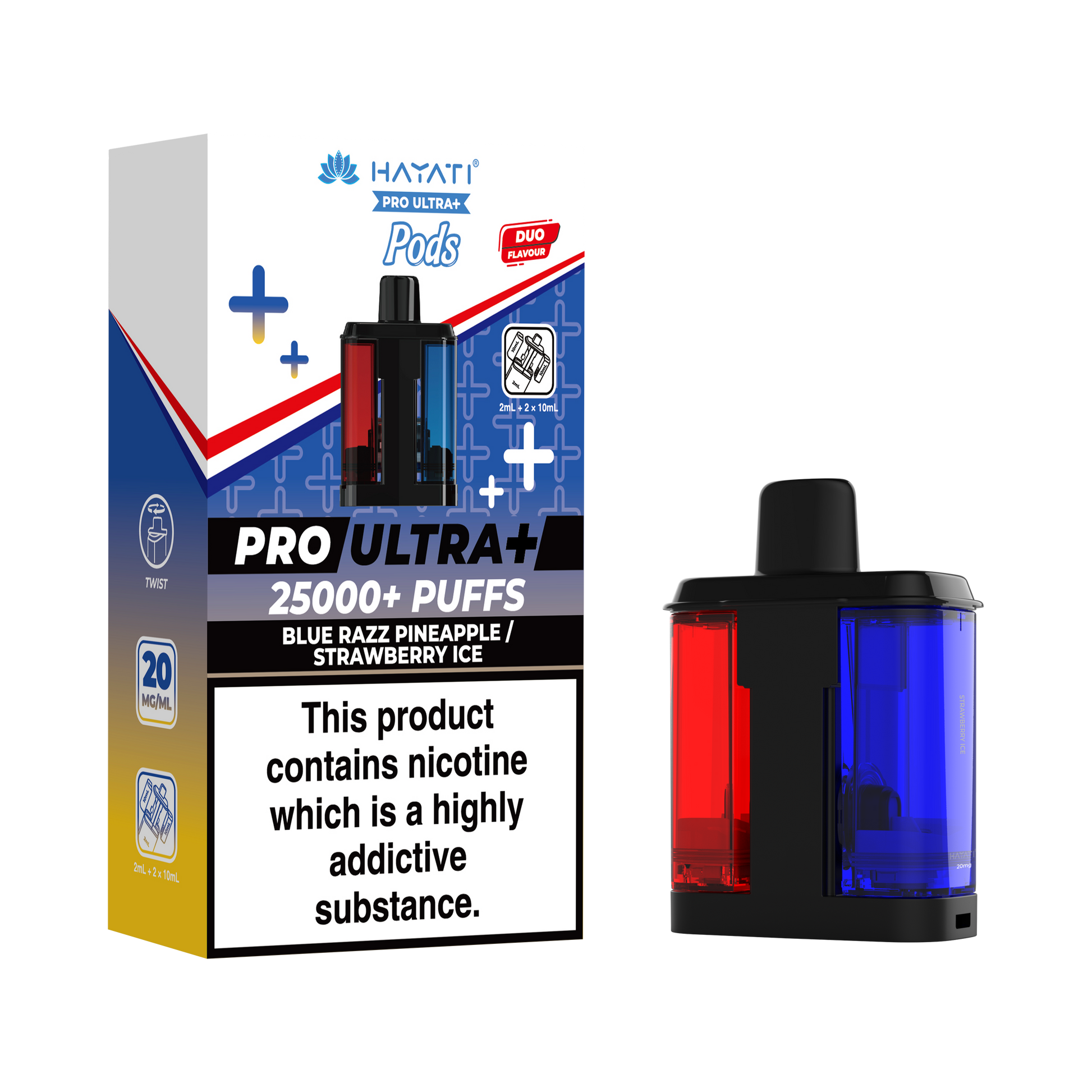 Hayati Pro Ultra+ 25K Replacement Prefilled Pods - Blue Razz Pineapple / Strawberry Ice