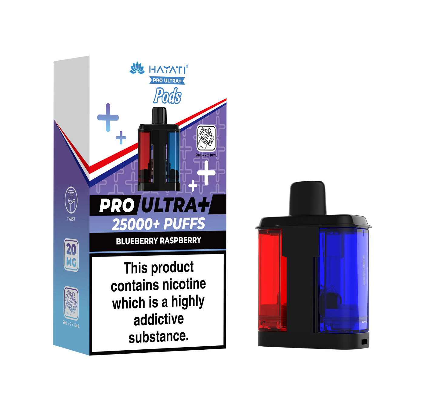 Hayati Pro Ultra+ 25K Replacement Prefilled Pods - Blueberry Raspberry