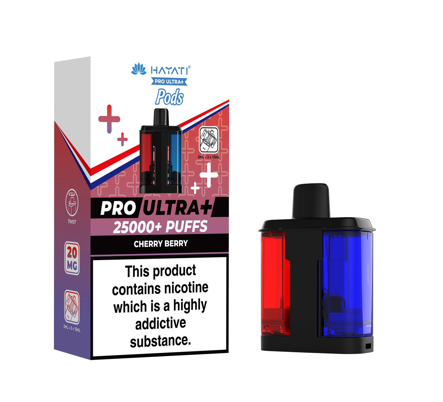 Hayati Pro Ultra+ 25K Replacement Prefilled Pods - Cherry Berry