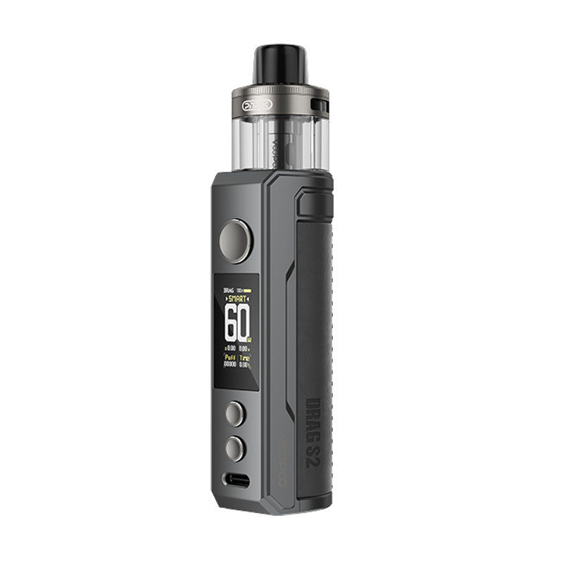 VooPoo Drag S2 Vape Pod Kit Grey Metal