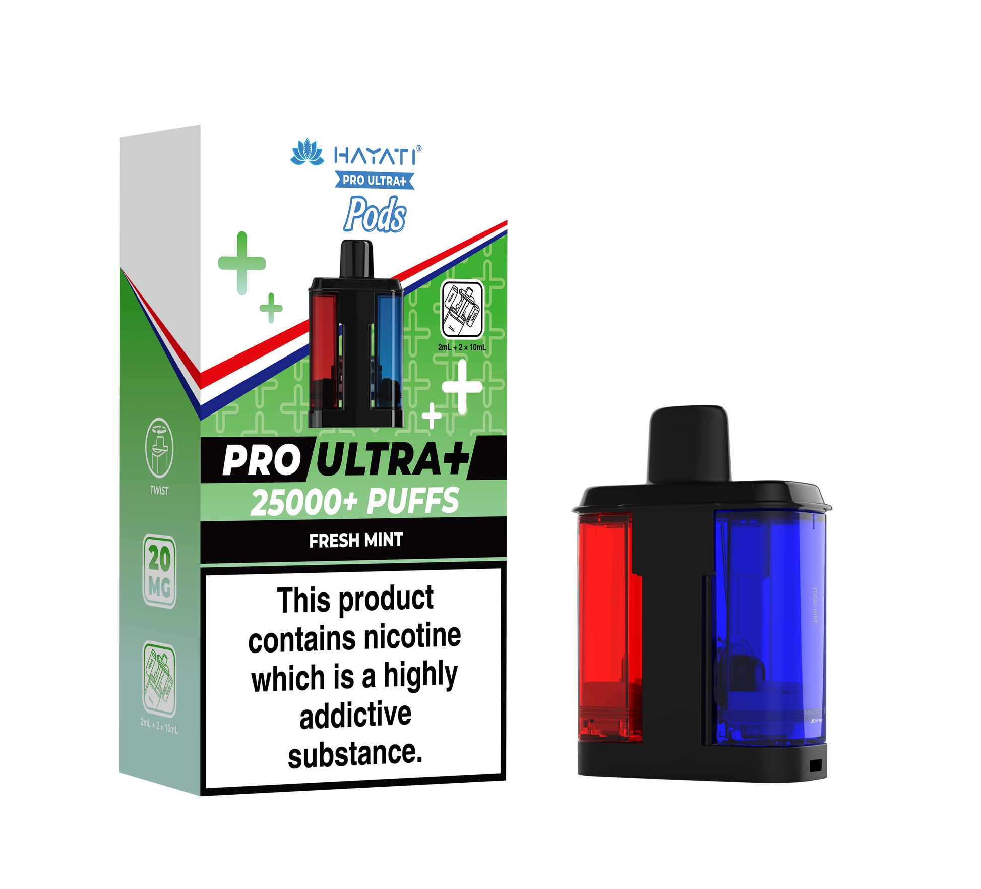 Hayati Pro Ultra+ 25K Replacement Prefilled Pods - Fresh Mint