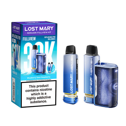 Lost Mary Nera 30K Fullview Vape Prefilled Pod Kit - Big Puff Vape - Blueberry Sour Raspberry