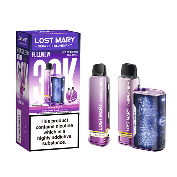 Lost Mary Nera 30K Fullview Vape Prefilled Pod Kit - Big Puff Vape - Purple Edition