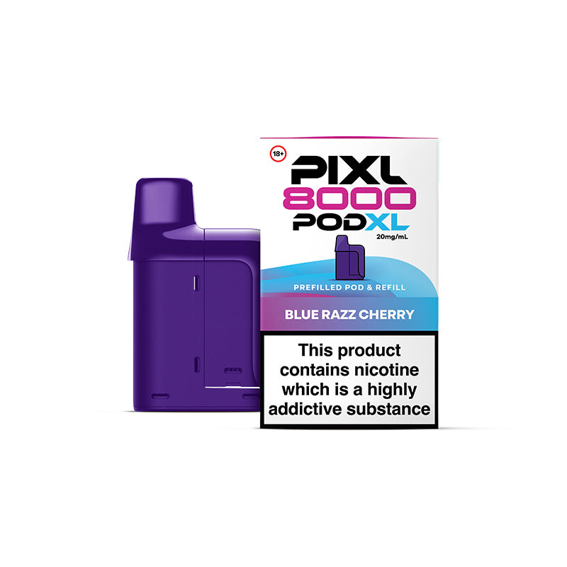 Pixl 8000 prefilled pod and refill container - Blue Razz Cherry