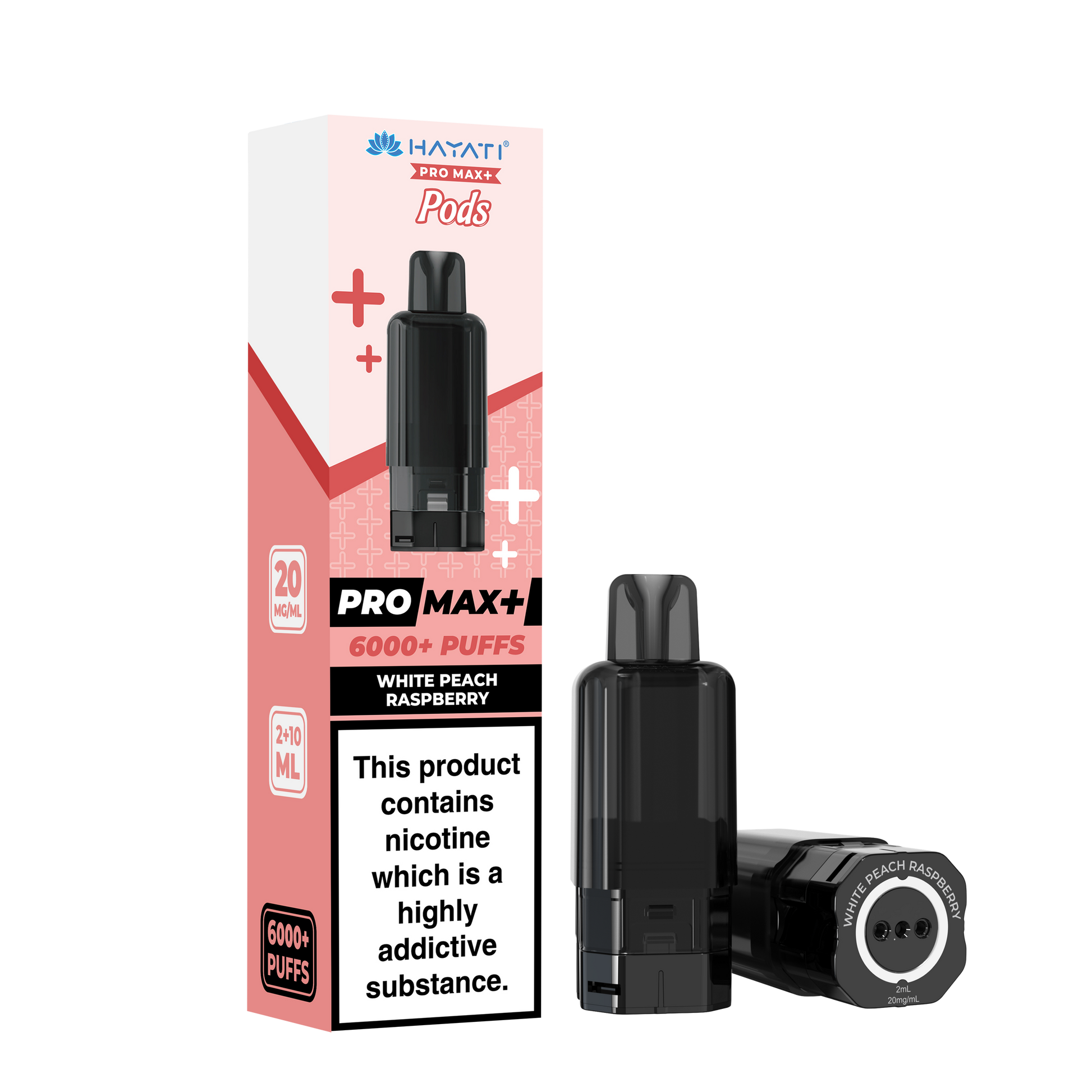 Hayati Pro Max+ 6K Prefilled Pod White Peach Raspberry