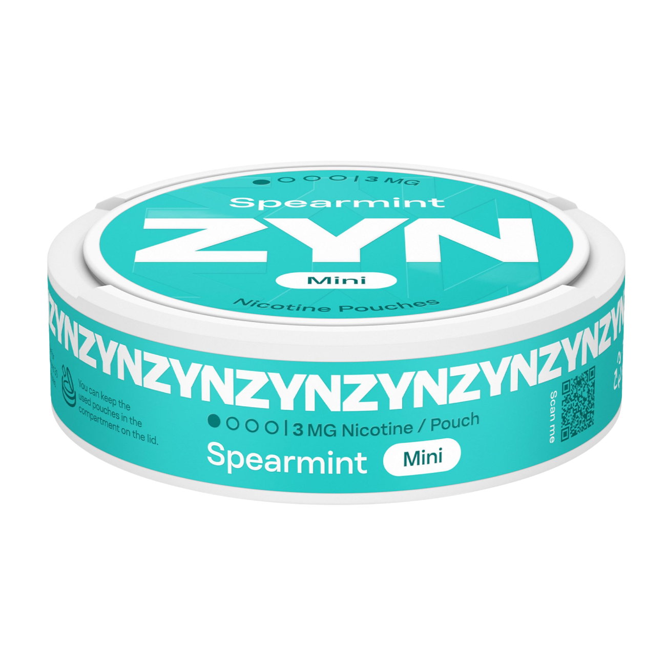 ZYN Spearmint 3mg Nicotine Pouches - Side