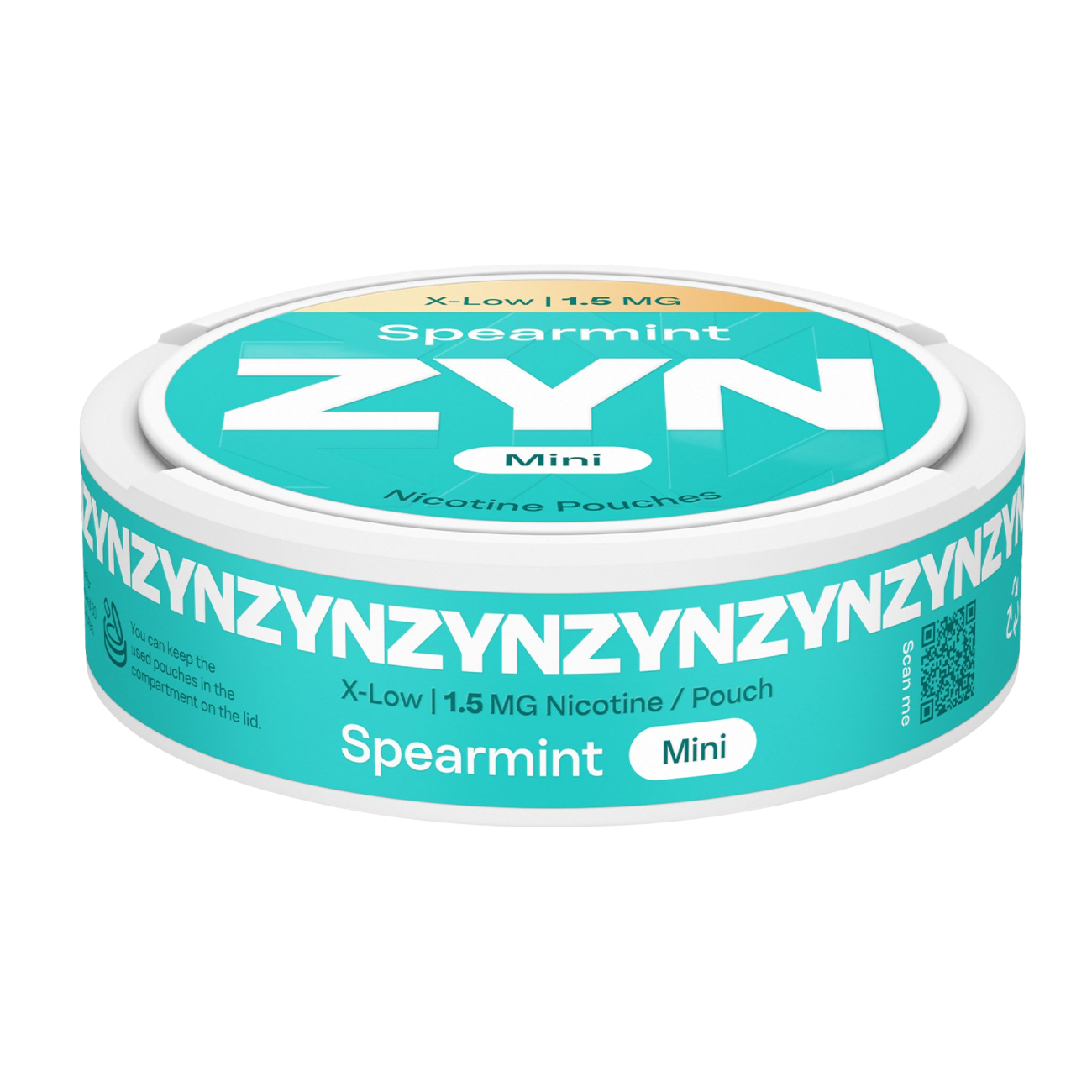 ZYN Spearmint 1.5mg Nicotine Pouches - Side