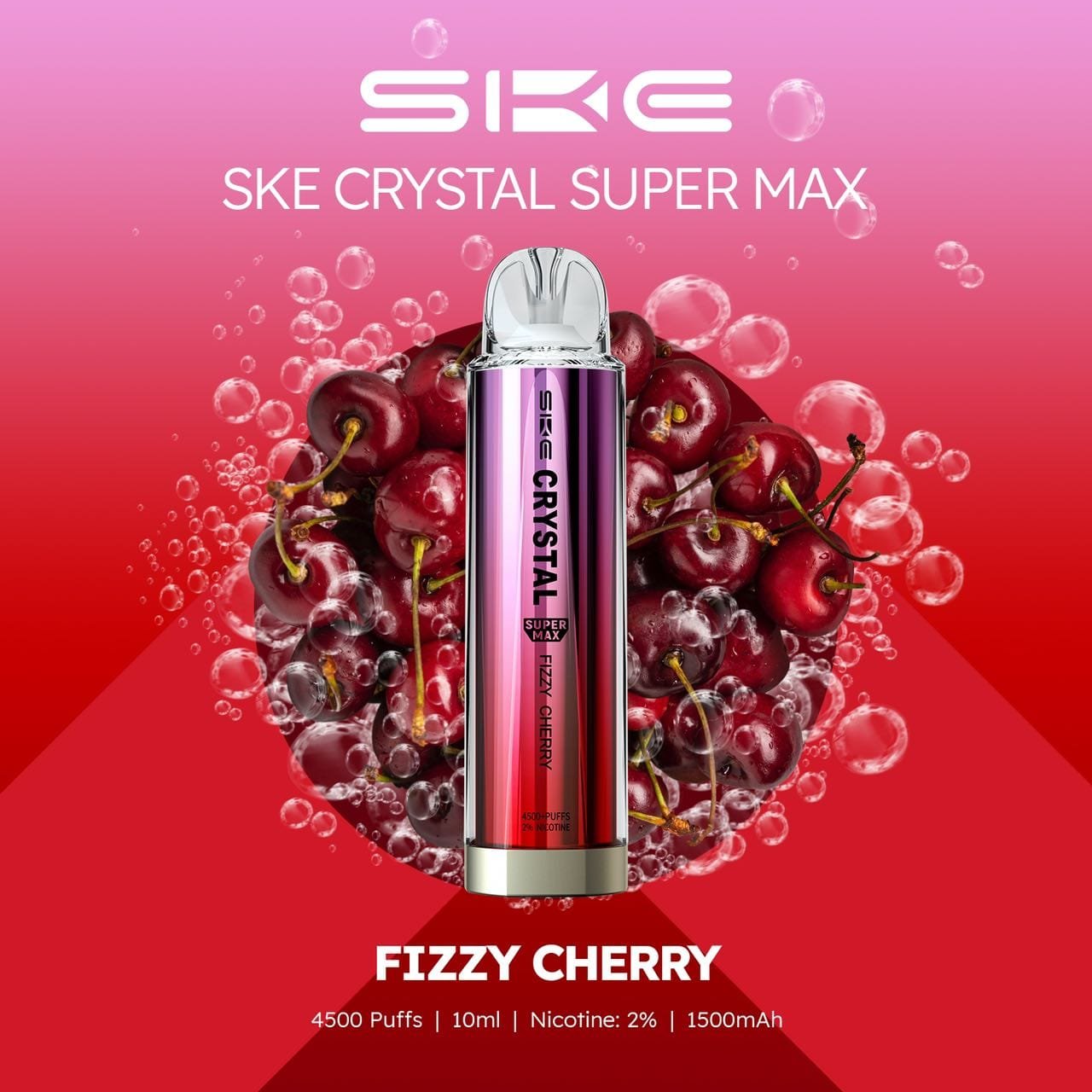 Fizzy Cherry Ske Crystal Super Max 4500 Puff Disposables Vapehut Uk