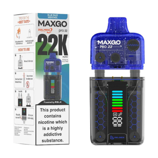 RELX MaxGo Pro 22k Blue Razz Menthol Disposable