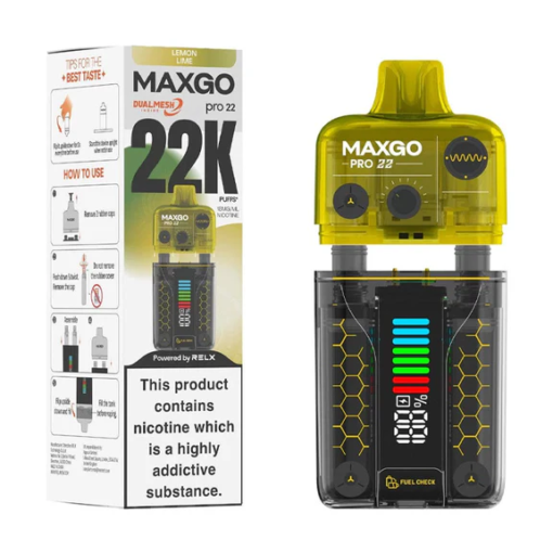RELX MaxGo Pro Lemon Lime 22k Menthol Disposable Vape | Online Vape Shop